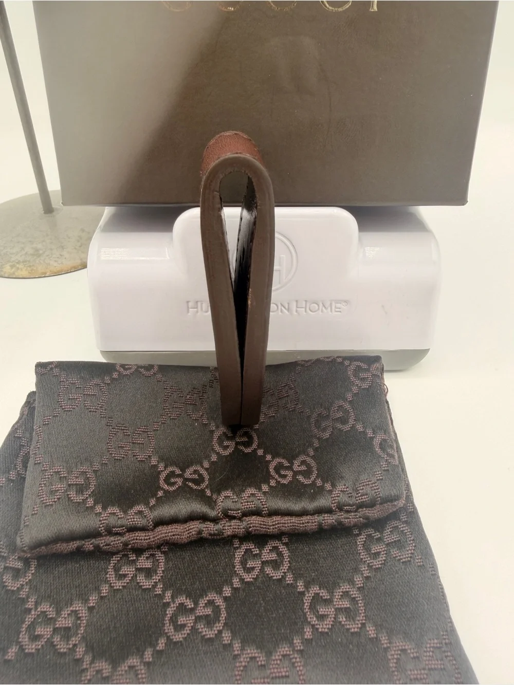 Gucci Guccissima Brown Leather Money Clip with COA, Box, Dustbag